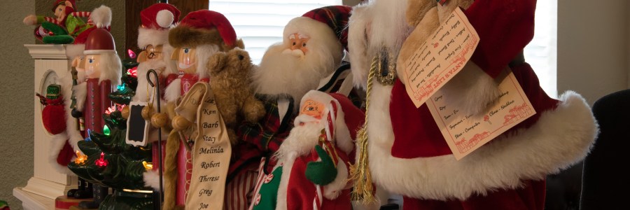 Christmas decorations in focus