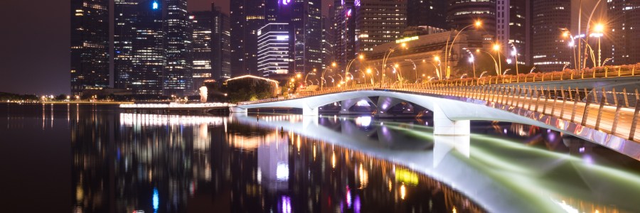 Singapore Jubilee bridge at night