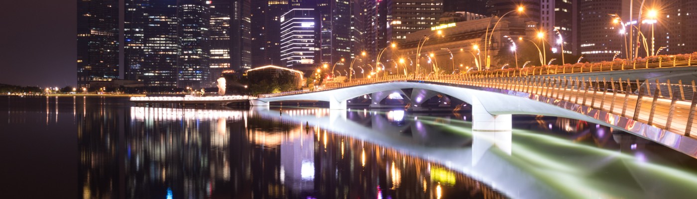 Singapore Jubilee bridge at night