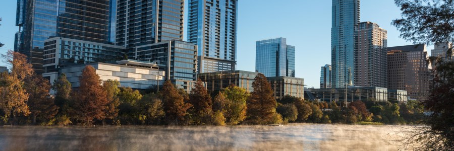 Austin Texas skyline Lady Bird Lake dawn