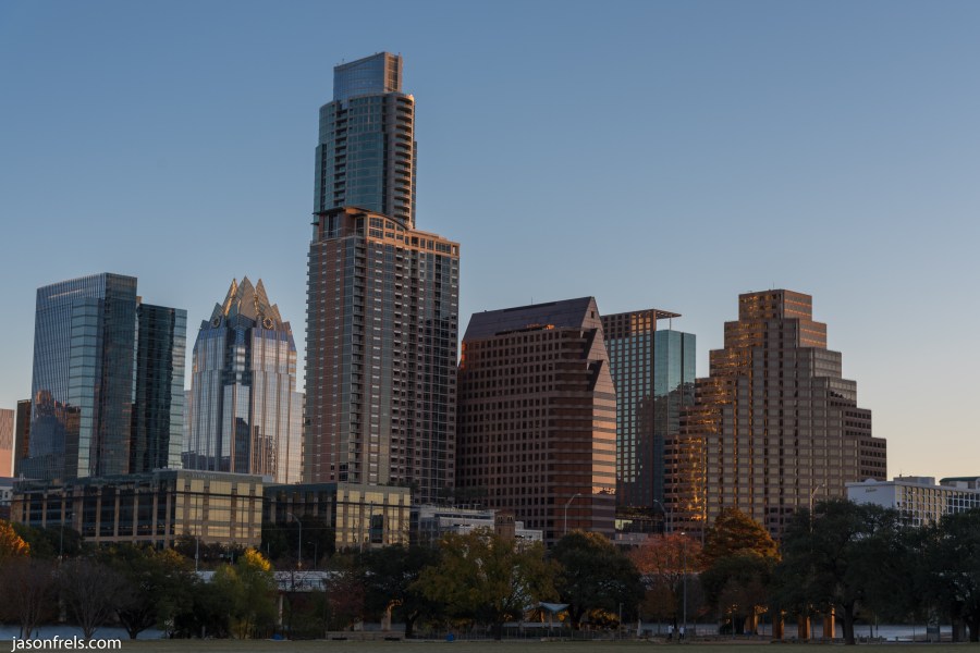 Austin Texas skyline at sunrise