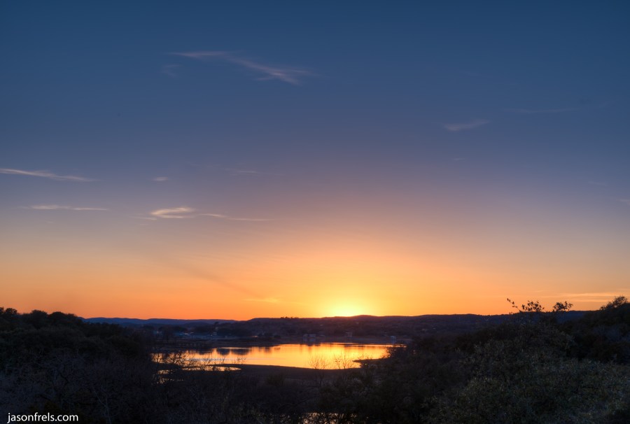Inks Lake sunset in HDR