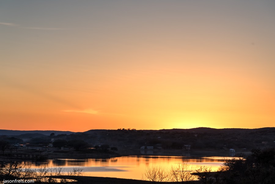 Inks Lake sunset in HDR