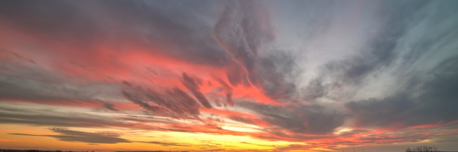 Fiery HDR sunset from Gruene Texas Gruene River Inn