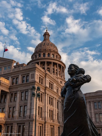 Austin Texas capitol building frontier woman statue