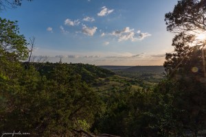 Balcones Canyonlands National Wildlife Refuge sunset on hiking trail