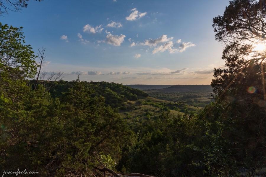 Balcones Canyonlands National Wildlife Refuge sunset on hiking trail