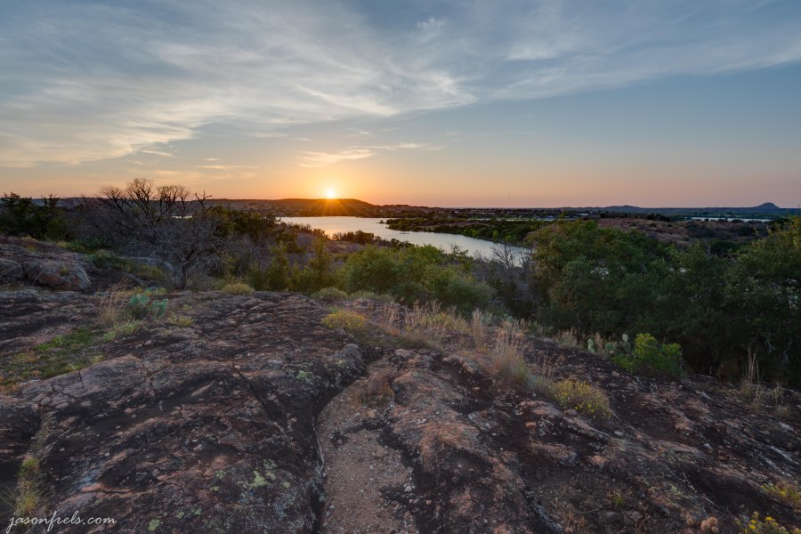 Sunset at Inks Lake State Park Texas in HDR