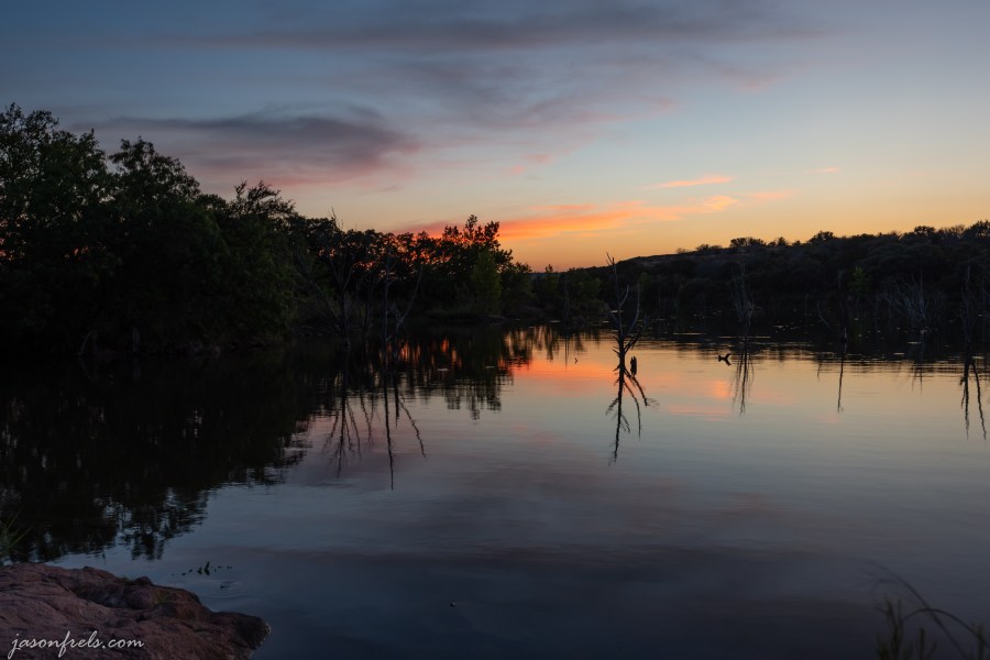 Inks Lake State Park Texas sunset blue hour reflection