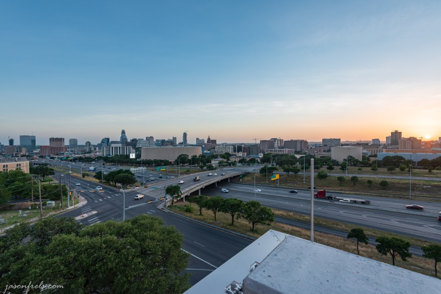 Austin Texas skyline at sunset