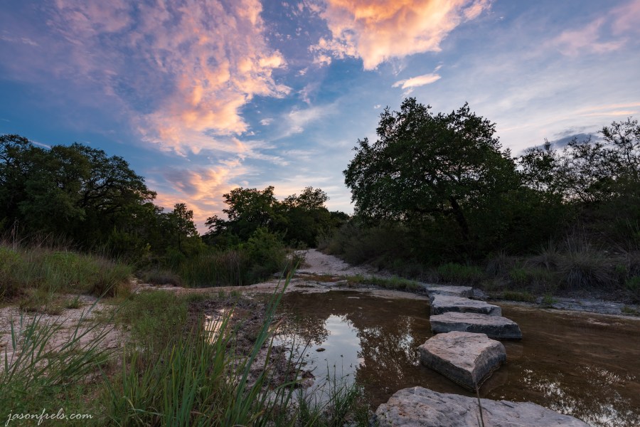 Stones across the creek at Balcones Canyonlands National Wildlife Refuge Texas
