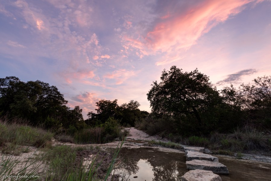Stones across the creek at Balcones Canyonlands National Wildlife Refuge Texas. HDR
