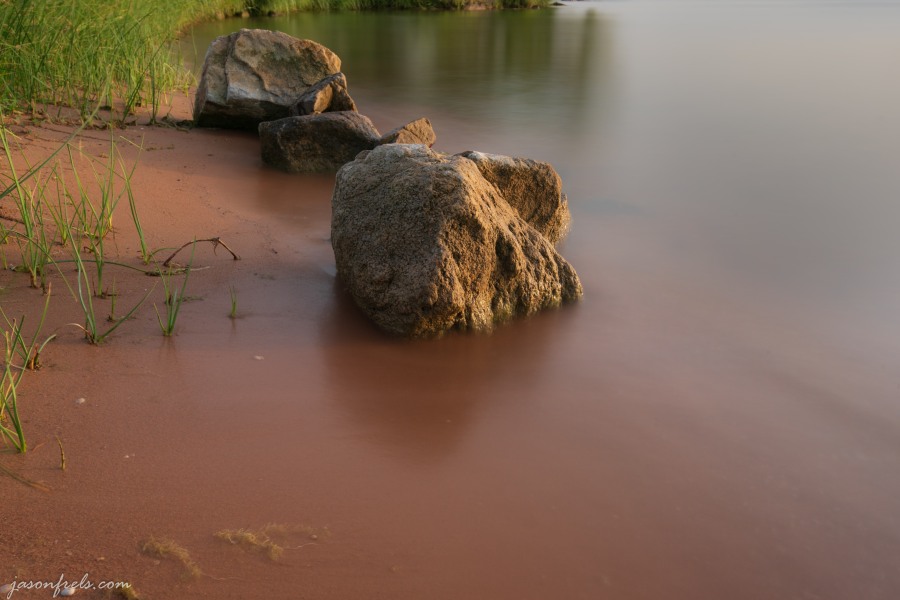 Boulders in the evening sun at Inks Lake State Park Texas long exposure