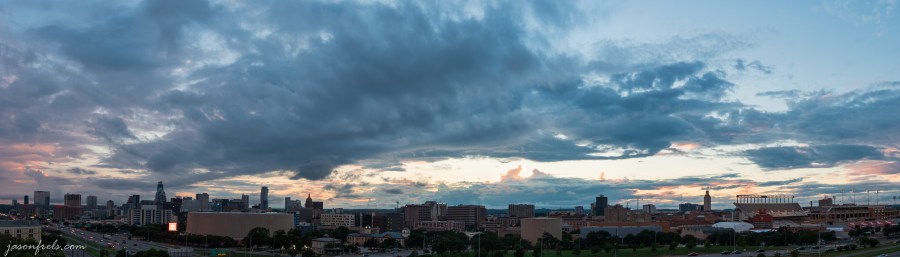 Downtown Austin Texas skyline panorama at sunset