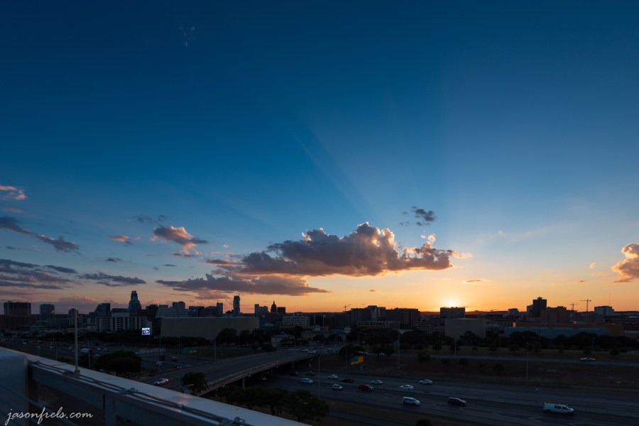 Sunset over downtown Austin Texas