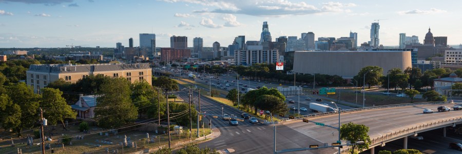 Interstate 35 running through downtown Austin Texas