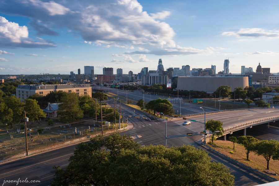 Motion blur of interstate 35 in Austin Texas
