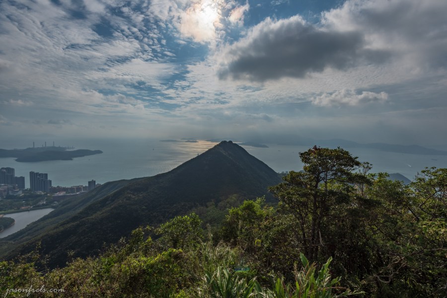 HDR merge of view from Victoria Peak Garden in Hong Kong
