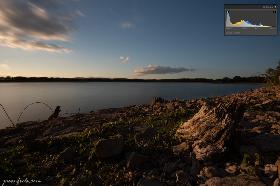 Sunset at Lake Buchanan, long exposure