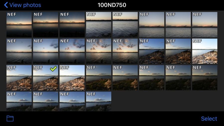 Screen capture of Nikon WMU app on iPhone