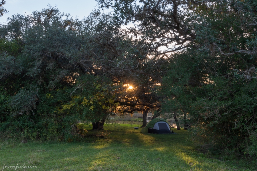 Tent camping at ranch near Edna Texas