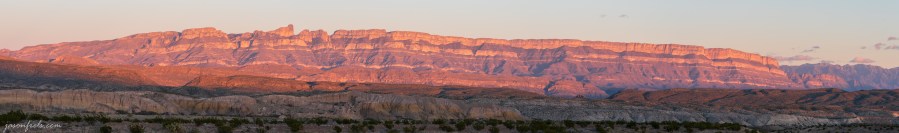 Panorama of the Sierra Maderas del Carmen from Big Bend National Park