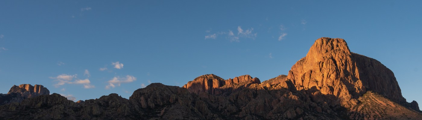 First light on peaks at Big Bend National Park