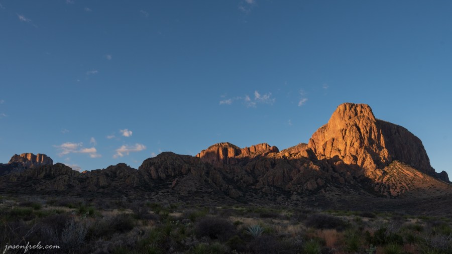 First light on peaks at Big Bend National Park