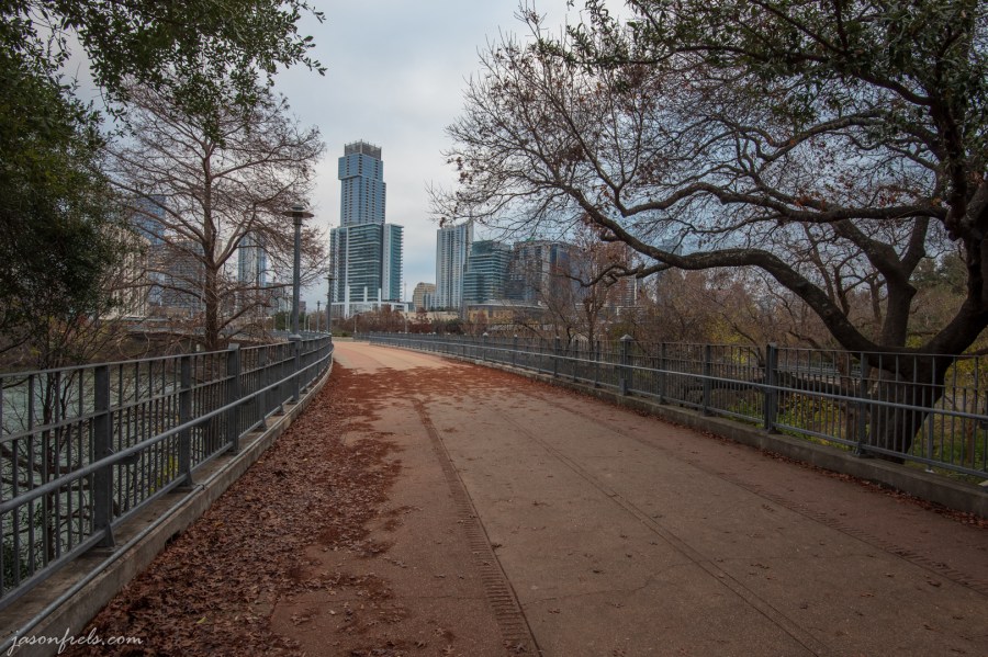 Pedestrian bridge across Lady Bird Lake in Austin