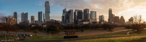 Panorama of downtown Austin Texas at dawn