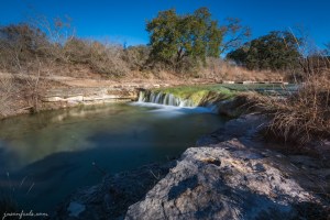 Long exposure of the waterfall in the creek at Balcones Canyonlands National Wildlife Refuge