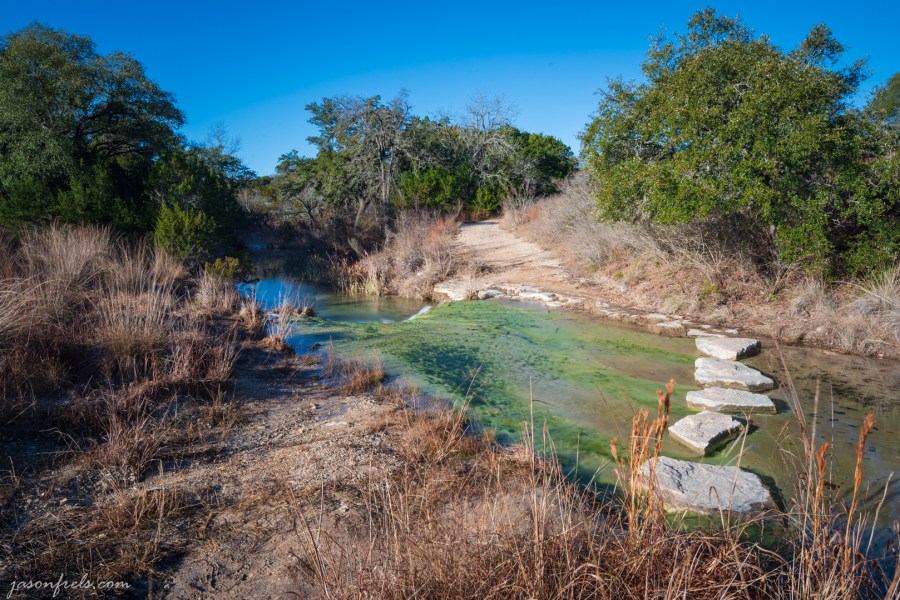 Stone path across creek at Balcones Canyonlands National Wildlife Refuge