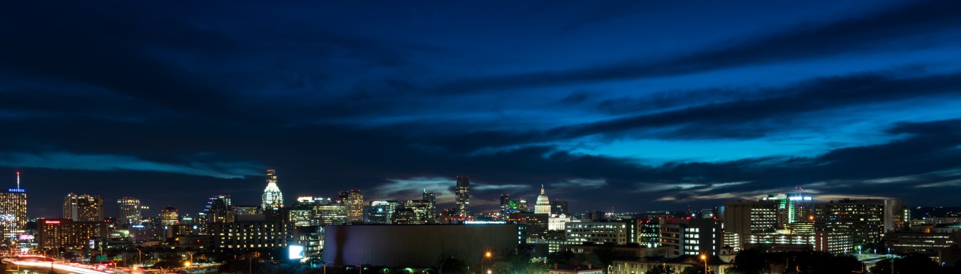 Downtown Austin Texas after Sunset