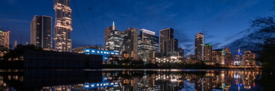 Downtown Austin Texas in the predawn twilight