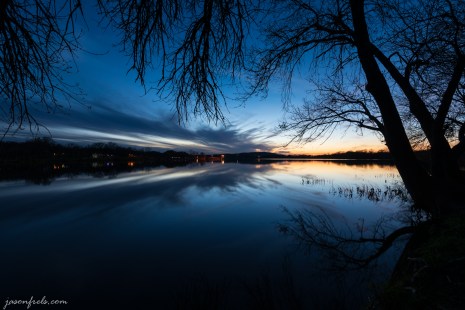 Blue hour reflection at Inks Lake State Park Texas