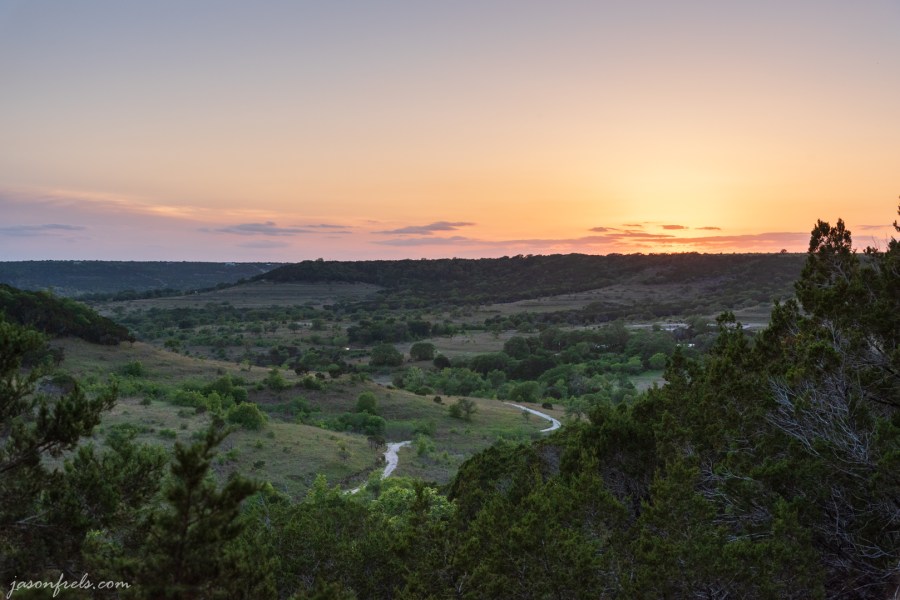 Sunset from the hiking trails at Balcones Canyonlands National Wildlife Refuge