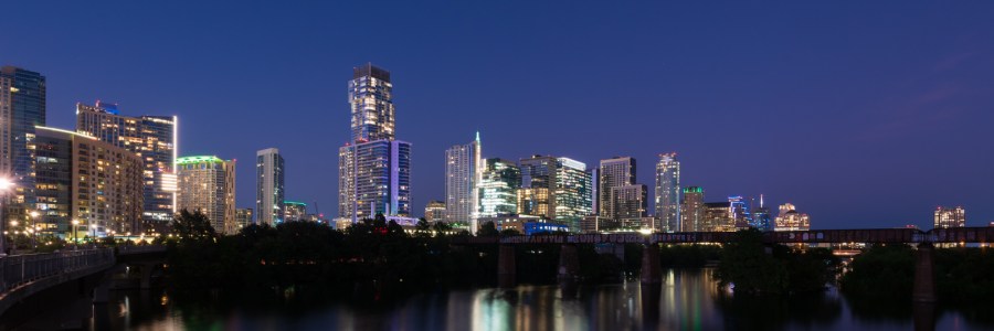 Austin Skyline During Evening Twilight