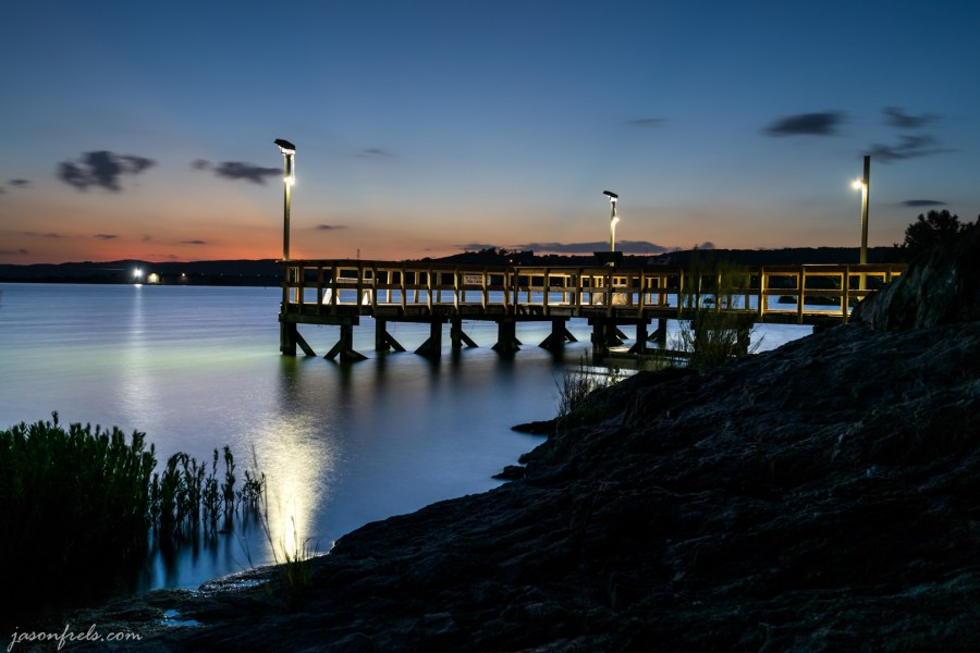 Fishing Pier at Inks Lake During Twilight