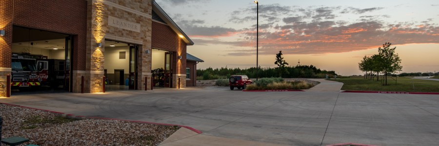 Leander Firehouse at Sunset