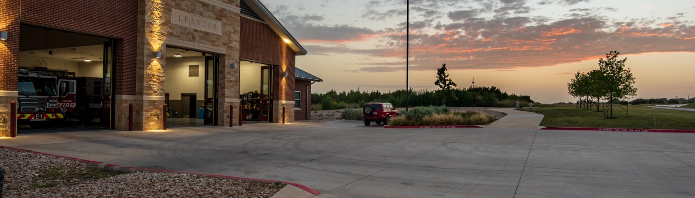 Leander Firehouse at Sunset