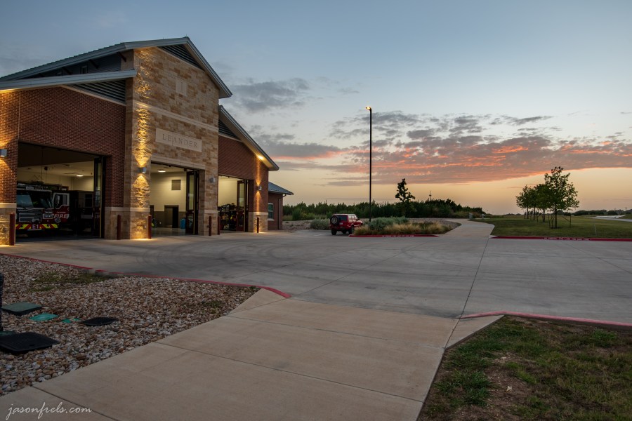 Leander Firehouse at Sunset