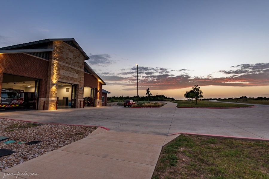 Leander Firehouse at Sunset